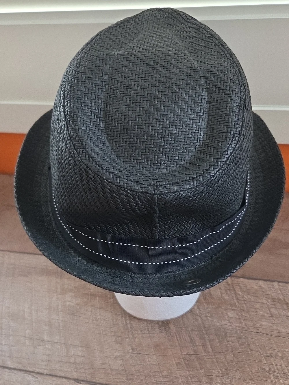 Peter Grimm Black Woven Fedora Hat